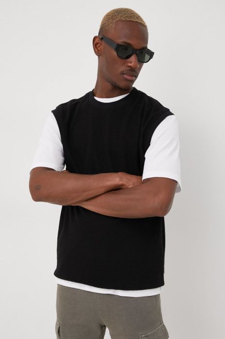 Бавовняна футболка Jack & Jones колір чорний