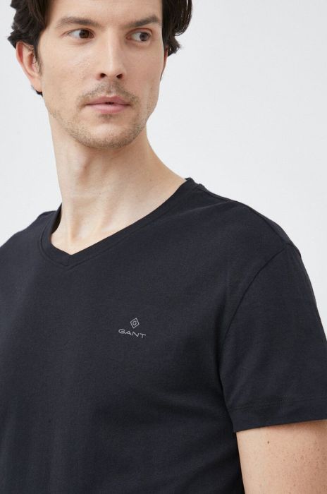 Бавовняна футболка Gant колір чорний однотонний (3049004) Бавовняна футболка Gant колір чорний однотонний (3049004)