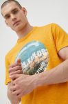 Бавовняна футболка Tom Tailor колір жовтий з принтом