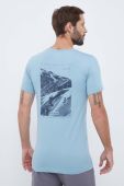 Спортивна футболка Columbia з принтом колір блакитний Спортивна футболка Columbia з принтом колір блакитний