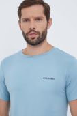 Спортивна футболка Columbia з принтом колір блакитний Спортивна футболка Columbia з принтом колір блакитний