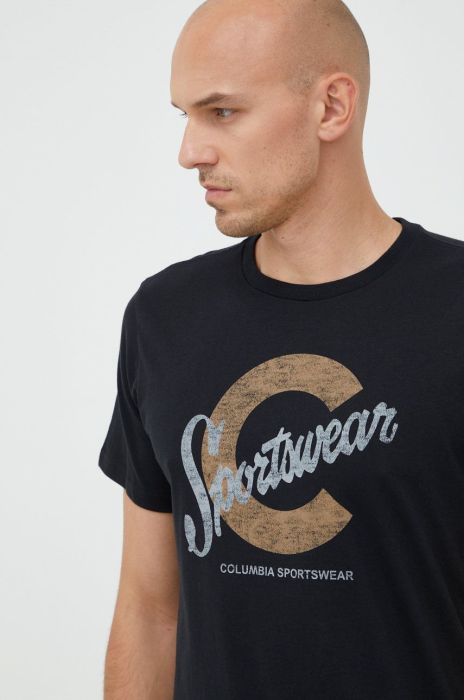 Бавовняна футболка Columbia з принтом 1991031-011 колір чорний (2619762) Бавовняна футболка Columbia з принтом 1991031-011 колір чорний (2619762)