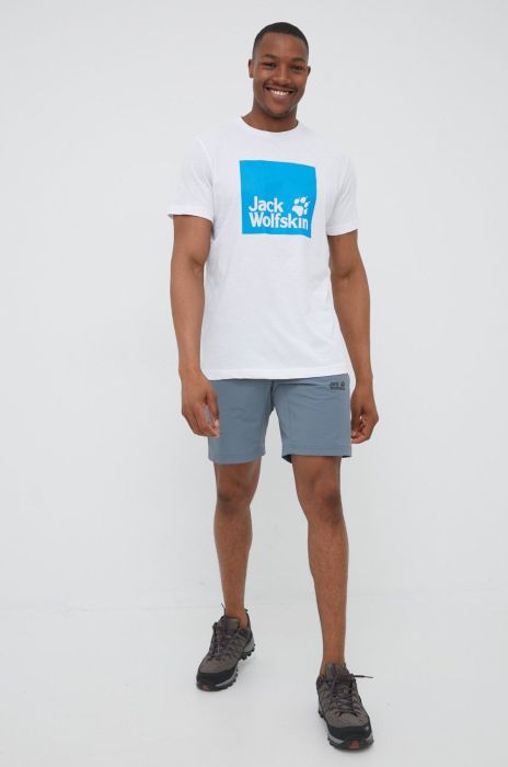 Футболка Jack Wolfskin чоловічий колір білий з принтом