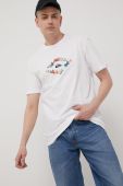 Бавовняна футболка Quiksilver колір білий з принтом (2198575)