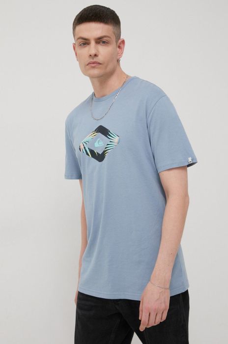 Бавовняна футболка Quiksilver колір фіолетовий з принтом (2198583)