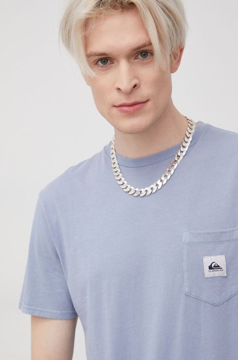 Бавовняна футболка Quiksilver колір фіолетовий однотонний (2286930)