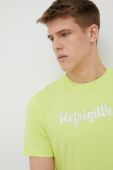 Бавовняна футболка RefrigiWear колір зелений з принтом Бавовняна футболка RefrigiWear колір зелений з принтом