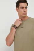 Футболка BOSS BOSS CASUAL чоловіча колір зелений однотонна