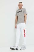 Бавовняна футболка HUGO колір сірий з принтом (2960019)