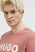 Бавовняна футболка HUGO колір чорний з принтом (2973098) Бавовняна футболка HUGO колір чорний з принтом (2973098)