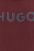 Бавовняна футболка HUGO колір бордовий з принтом (3452100)