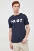Бавовняна футболка HUGO колір синій з принтом (2248232)