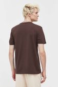 Бавовняна футболка HUGO колір коричневий з принтом Бавовняна футболка HUGO колір коричневий з принтом