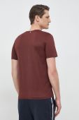 Бавовняна футболка BOSS колір бордовий однотонний