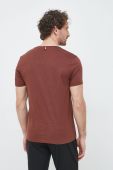 Бавовняна футболка BOSS колір коричневий однотонний Бавовняна футболка BOSS колір коричневий однотонний