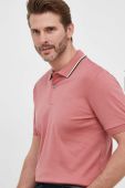 Бавовняне поло BOSS колір рожевий однотонний (3105189)