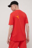 Бавовняна футболка Diadora колір червоний з принтом