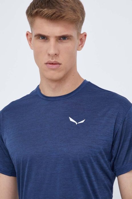 Спортивна футболка Salewa Puez Melange колір синій меланж Спортивна футболка Salewa Puez Melange колір синій меланж