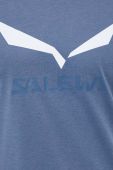 Спортивна футболка Salewa Solidlogo з принтом колір блакитний Спортивна футболка Salewa Solidlogo з принтом колір блакитний