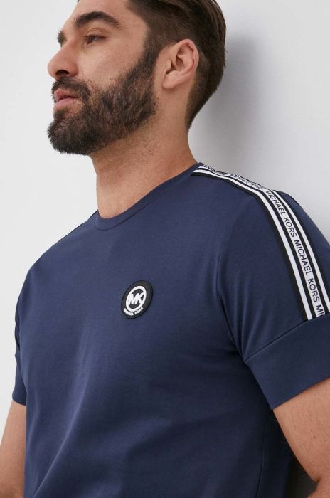 Бавовняна футболка Michael Kors колір синій однотонний (2145896) Бавовняна футболка Michael Kors колір синій однотонний (2145896)