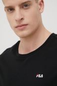 Бавовняна футболка Fila (2-pack) колір чорний однотонний Бавовняна футболка Fila (2-pack) колір чорний однотонний