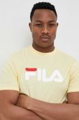 Бавовняна футболка Fila колір жовтий з принтом Бавовняна футболка Fila колір жовтий з принтом