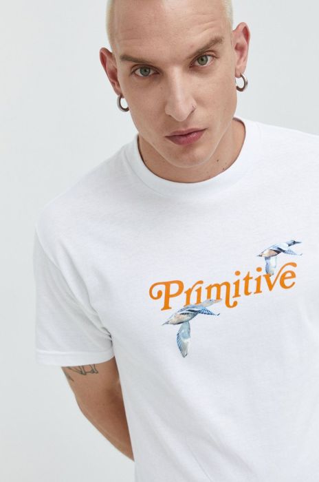 Бавовняна футболка Primitive колір білий з принтом (2513223) Бавовняна футболка Primitive колір білий з принтом (2513223)