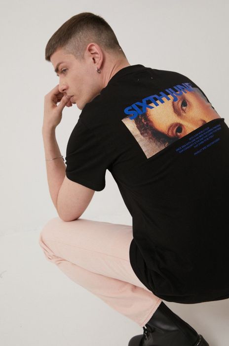 Бавовняна футболка Sixth June колір чорний з принтом (2199826) Бавовняна футболка Sixth June колір чорний з принтом (2199826)