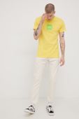 Бавовняна футболка HUF колір жовтий з принтом (2417909)