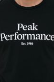 Бавовняна футболка Peak Performance колір чорний з принтом