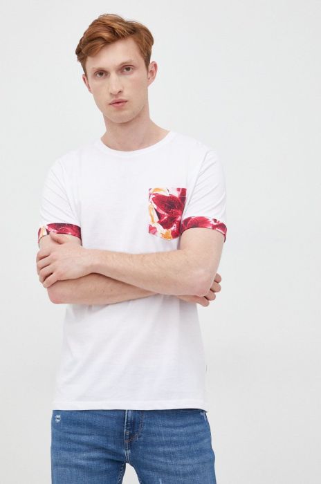 Бавовняна футболка Lindbergh колір білий візерунок (2442644) Бавовняна футболка Lindbergh колір білий візерунок (2442644)