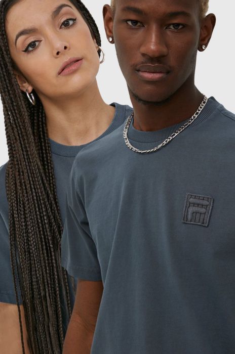 Бавовняна футболка Fila колір синій з аплікацією Бавовняна футболка Fila колір синій з аплікацією