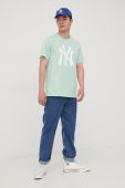 Бавовняна футболка 47brand Mlb New York Yankees колір зелений з принтом