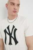 Бавовняна футболка 47brand Mlb New York Yankees колір бежевий з принтом