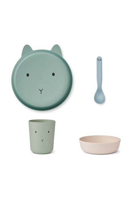 Обідній набір для дітей Liewood колір бірюзовий (3021572) Обідній набір для дітей Liewood колір бірюзовий (3021572)
