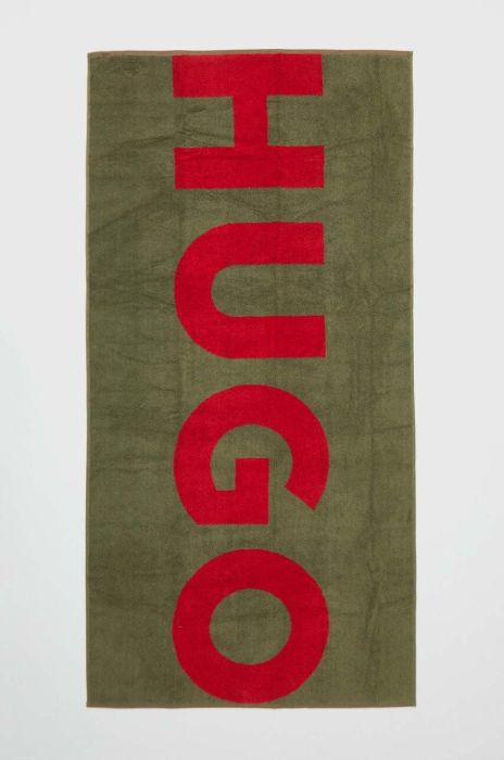 Бавовняний рушник HUGO колір зелений Бавовняний рушник HUGO колір зелений