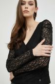 Блузка Guess жіноча колір чорний однотонна (2896109)
