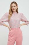Блузка Custommade Davida жіноча колір рожевий візерунок