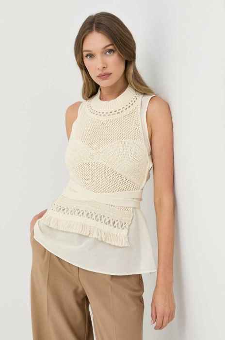 Топ Twinset колір бежевий Топ Twinset колір бежевий