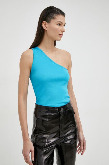 Бавовняний топ Drykorn Galila колір блакитний