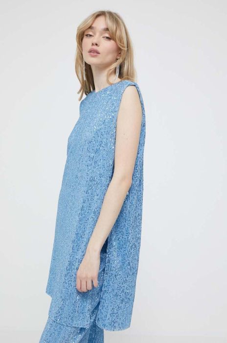 Блузка Stine Goya жіноча з аплікацією колір блакитний Блузка Stine Goya жіноча з аплікацією колір блакитний