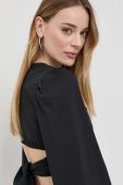 Блузка Patrizia Pepe жіноча колір чорний однотонна (3105216)