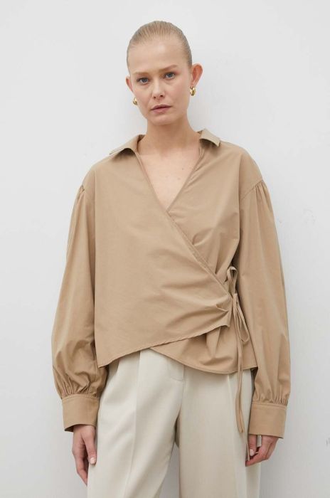 Блузка 2NDDAY жіноча колір бежевий однотонна