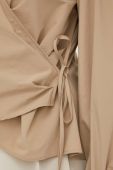 Блузка 2NDDAY жіноча колір бежевий однотонна