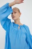 Блузка 2NDDAY жіноча однотонна колір блакитний