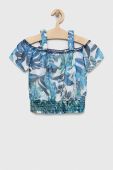 Дитяча блузка Guess колір бірюзовий візерунок