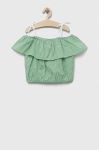Дитяча бавовняна блузка United Colors of Benetton колір зелений (3278656)