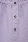 Дитяча льняна блузка United Colors of Benetton колір фіолетовий однотонна (3247038)