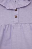 Дитяча льняна блузка United Colors of Benetton колір фіолетовий однотонна (3247050)