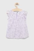 Дитяча льняна блузка United Colors of Benetton колір фіолетовий візерунок